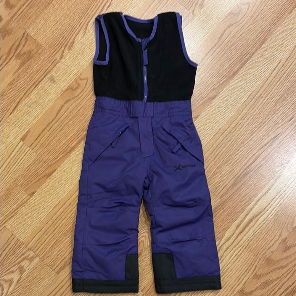 2T Arctix Snow Bib with Fleece Top - Purple and Black